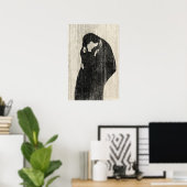 ヴィンテージアートカップルキスをするポスタープリント ポスター (ホームオフィス)