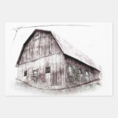 ヴィンテージアートカントリー素朴バ動揺してンテクスチャ ラッピングペーパーシート (正面)