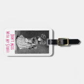 ヴィンテージアートガール文字とパーソナライズ ラゲッジタグ (正面横)