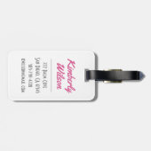 ヴィンテージアートガール文字とパーソナライズ ラゲッジタグ (裏面横)