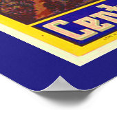 ヴィンテージアートコンメットブランドレモンラベルキッチンアート ポスター (角)