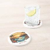 ヴィンテージアートサンセットアットハワイビーチ山脈 コースター (側面)