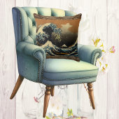 ヴィンテージアートザ素晴らしウェーブアーティス日本のト海 クッション