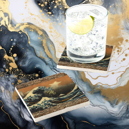 ヴィンテージアートザ素晴らしウェーブアーティス日本のト海 ストーンコースター