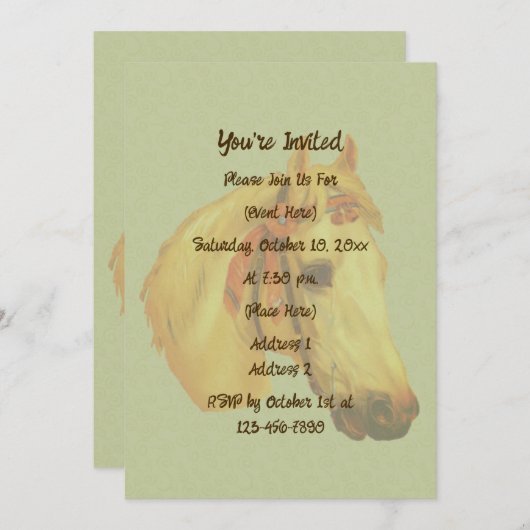 ヴィンテージアートショー馬パーティー 招待状 (正面/裏面)