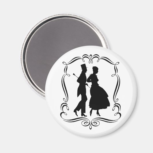 ヴィンテージアートシルエエレガントットマンウィメンマグネット マグネット (正面/裏面)