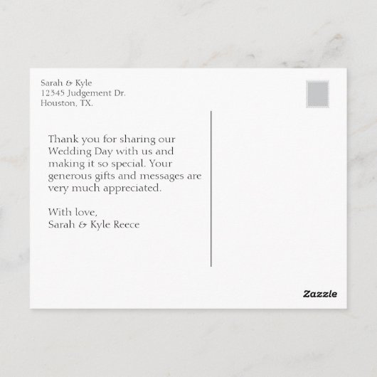 ヴィンテージアートシーシェルサンキューポストカード ポストカード (裏面)