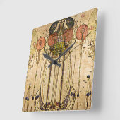 ヴィンテージアートジェッソウォールフリーズタイムピース スクエア壁時計 (傾斜)