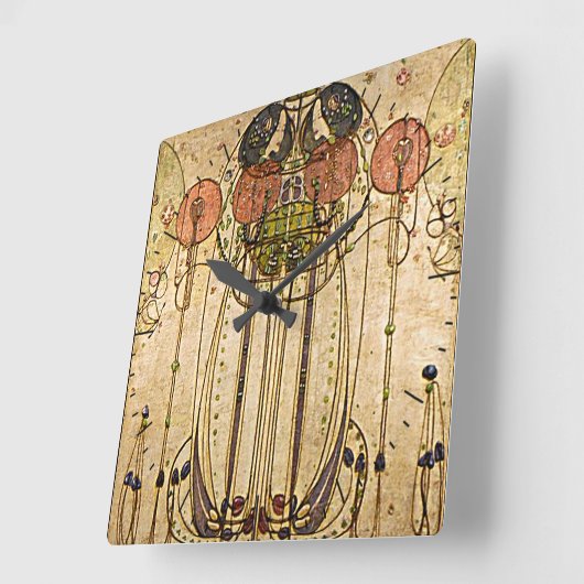 ヴィンテージアートジェッソウォールフリーズタイムピース スクエア壁時計 (傾斜)