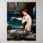 ヴィンテージアートジョンウィリアムウォーターハウスアマーメイド ポスター (正面)