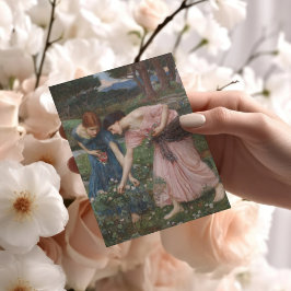 ヴィンテージアートジョンW.ウォーターハウスイェーローズバッドを集める サンキューカード