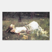 ヴィンテージアートジョンW.ウォーターハウスオフェリア 長方形シール (正面)