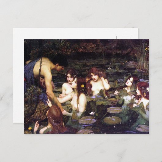 ヴィンテージアートジョンW.ウォーターハウスハイラスとニンフ ポストカード (正面/裏面)
