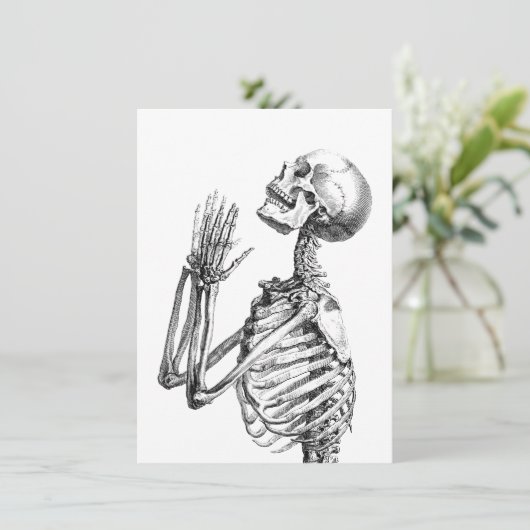 ヴィンテージアートスカルスケルトンイラストレーション、スカル シーズンカード (スタンド正面)