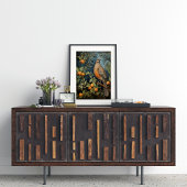 ヴィンテージアートスタイルの鳥が木に ポスター