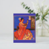 ヴィンテージアートセノリタとギターノテカード ポストカード (スタンド正面)