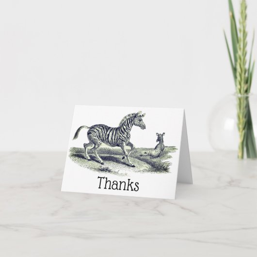 ヴィンテージアートゼブラとフォールサンキューカード サンキューカード (正面)