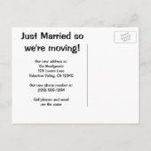 ヴィンテージアートデコの新婚夫婦、住所変更のお知らせ 案内ポストカード (裏面)