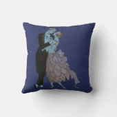 ヴィンテージアートデコの新婚夫婦、愛のウェディングダンス クッション (裏面)