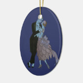 ヴィンテージアートデコの新婚夫婦、愛のウェディングダンス セラミックオーナメント (左)