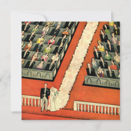 ヴィンテージアートデコの新婚夫婦、結婚式の招待状 招待状