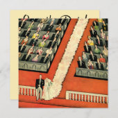 ヴィンテージアートデコウェディングブライズ groom セーブザデート 招待状 (正面/裏面)