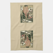 ヴィンテージアートデコウェディング、 新婚夫婦のファーストダンス キッチンタオル (縦)