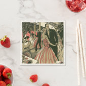 ヴィンテージアートデコウェディング、 新婚夫婦のファーストダンス スタンダードカクテルナプキン (インサイチュ)