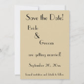 ヴィンテージアートデコウェディング、新婚夫婦のファーストダンス セーブザデート (裏面)