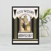 ヴィンテージアートデコカップル 65周年結婚記念日 招待状 (スタンド正面)