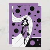 ヴィンテージアートデコファッションショーバチェロレッテパーティー 招待状 (正面/裏面)