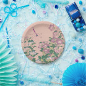 ヴィンテージアートドラゴンフライと花絵画の数 ペーパープレート (パーティー)