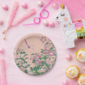 ヴィンテージアートドラゴンフライと花絵画の数 ペーパープレート (パーティー)