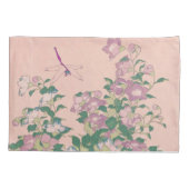 ヴィンテージアートドラゴンフライと花絵画の数 枕カバー (裏面)