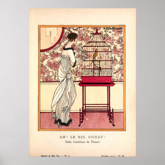 ヴィンテージアートノヴォーファッションプレート ポスター (正面)