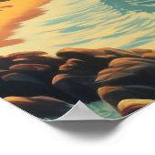 ヴィンテージアートハワイビーチハワイアンガールトラベル ポスター (角)