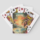 ヴィンテージアートハワイビーチハワイアンガール トランプ (裏面)