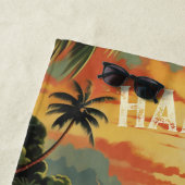 ヴィンテージアートハワイビーチハワイアンガール ビーチタオル (インサイチュ)