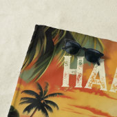 ヴィンテージアートハワイビーチハワイアンガール ビーチタオル (インサイチュ)