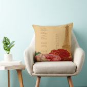 ヴィンテージアートバラパリとエッフェルタワー クッション (椅子)