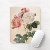 ヴィンテージアートバラフラワーウォーターカラーマウスパッド マウスパッド (マウス)