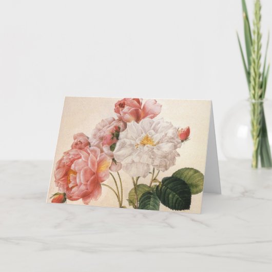 ヴィンテージアートバラフラワーグリーティングカード カード (正面)