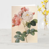 ヴィンテージアートバラフラワーグリーティングカード カード (黄色い花)