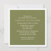 ヴィンテージアートバーラップテクスチャブライダルシャワー  招待状 (裏面)