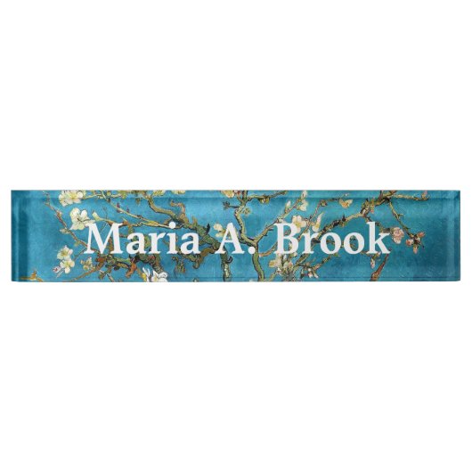 ヴィンテージアートパリーミングアーモンドツリーヴァンゴッホ デスクネームプレート (正面)