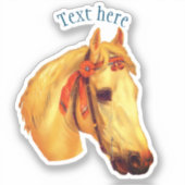 ヴィンテージアートパロミノパーソナライズされたホース シール (正面)