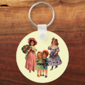 ヴィンテージアートビクトリアン子キーチェーン キーホルダー (正面)