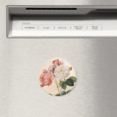 ヴィンテージアートピンクローズフラワー冷凍機磁石 マグネット (インサイチュ (食洗機))