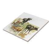 ヴィンテージアートファームアニマルズ牛 タイル (側面)