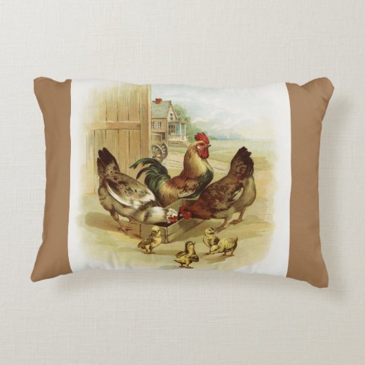 ヴィンテージアートファームチキン アクセントクッション (裏面)
